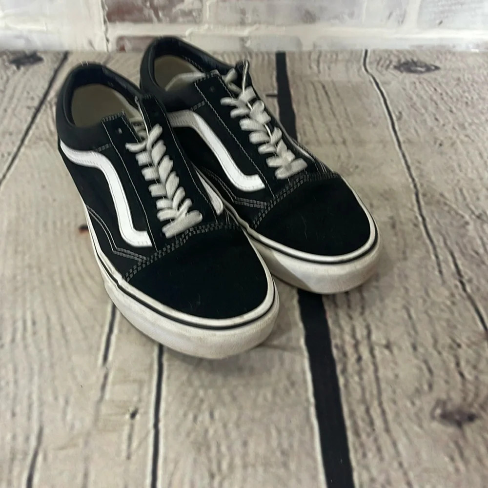 Vans Black and White Old Skool Low Top Sneakers